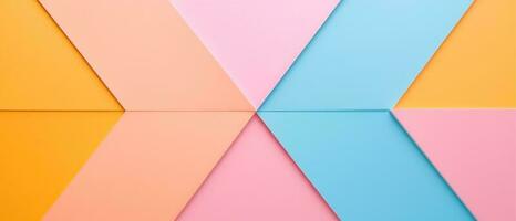 triangle arrow pattern background with bright pastel colors, generative ai photo