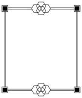 Frame border line page vector vintage simple. Geometric hexagonal shapes frame vector.