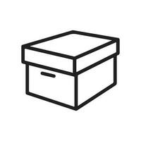 caja línea iconos paquete, entrega cajas, carga caja. carga distribución, exportar cajas, regreso paquete o empaquetar iconos envío de bienes, abierto paquete. lineal colocar. vector ilustración.