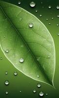 refreshing green leaf template poster. photo