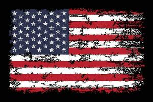 Distressed USA Flag. Vintage American Flag Design vector