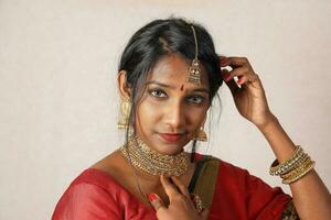 Beautiful young Indian lady posing expression photo