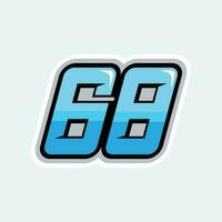 68 racing numbers logo vector