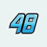 48 number racing design vector