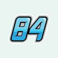 84 carreras números logo vector