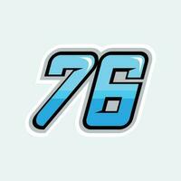 76 carreras números logo vector