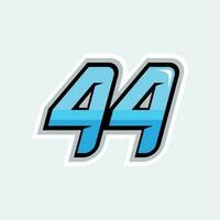 44 number racing design vector