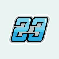 23 racing numbers vector