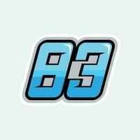 83 racing numbers logo vector