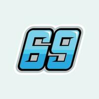 69 carreras números logo vector