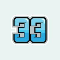 33 number racing design vector