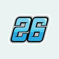 26 number racing design vector