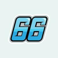 66 racing numbers logo vector