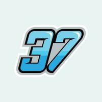 37 number racing design vector