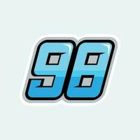 98 racing numbers logo vector