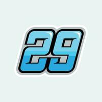 29 number racing design vector