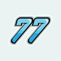 77 racing numbers logo vector