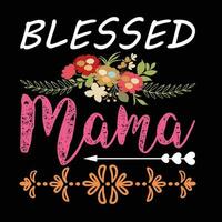 Blessed mama shirt print template vector