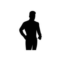 classic portrait silhouette of man design vector