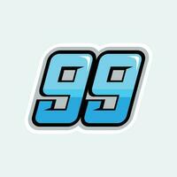 99 carreras números logo vector