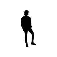 classic portrait silhouette of man design vector