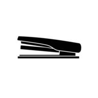 Stapler flat silhouette vector on white background. Set of silhouette office supplies icons. Stationery symbols. Item for office concept.