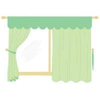 Curtain flat vector in cartoon style. Furniture icon in doodle style. Hand drawing items for living room.