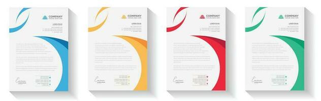 modern creative Clean letterhead flyer corporate business proposal official minimal  abstract professional informative newsletter magazine poster brochure design standard color bundle with logo. vector