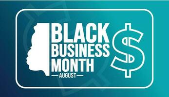 August is National Black Business Month background template. Holiday concept. background, banner, placard, card, and poster design template with ribbon, text inscription and standard color. vector. vector