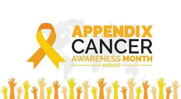 August is Appendix Cancer Awareness Month background template. Holiday concept. background, banner, card, and poster design template with text inscription and standard color. vector illustration.