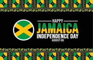 Jamaica Happy Independence Day background template. Holiday concept. background, banner, placard, card, and poster design template with text inscription and standard color. vector illustration.