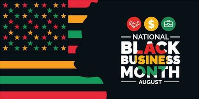 August is National Black Business Month background template. Holiday concept. background, banner, placard, card, and poster design template with ribbon, text inscription and standard color. vector. vector