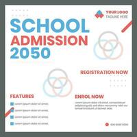 School Admission Social Media Poster Design vector