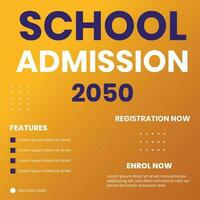 School Admission Social Media Poster Design vector