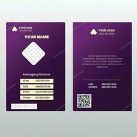 carné de identidad tarjeta diseño púrpura vector