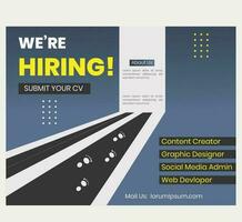 We are Hiring Social poster vector