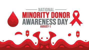 National Minority Donor Awareness Day background template. Holiday concept. background, banner, placard, card, and poster design template with text inscription and standard color. vector illustration.