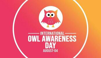 International Owl Awareness Day background template. Holiday concept. background, banner, placard, card, and poster design template with text inscription and standard color. vector illustration.