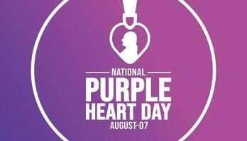 national Purple Heart Day background template. Holiday concept. background, banner, placard, card, and poster design template with text inscription and standard color. vector illustration.