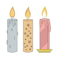 Abstract Vector Colorful Candles Icon Design Template