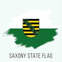 Grunge Germany State Saxony Vector Flag Design Template