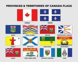 Canadá provincias y territorios banderas colección diseño modelo vector