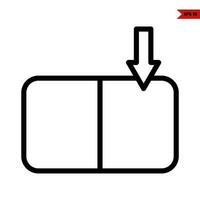 folder and down arrow line icon vector