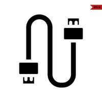 usb cable glyph icon vector