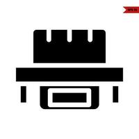 printer machine glyph icon vector