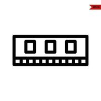 film roll line icon vector