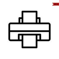 printer machine line icon vector