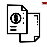 money in paper line icon vector