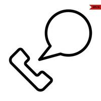 cell phone with speech bubble communication line icon vector