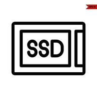 processor line icon vector